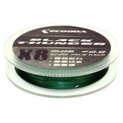 Шнур ECOODA Black Thunder PEX8 150 м (#2.0 0.23мм 37Lb 16.8кг) цвет зеленый