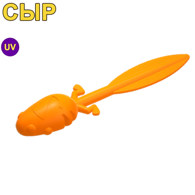 Силиконовая приманка Zombie Tadpole (Головастик) цвет оранжевый (orange) UV, glow, slow sinking