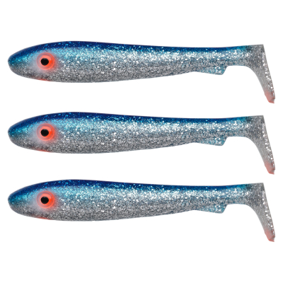 Силиконовая приманка Svartzonker McRubber Big Bass 12,5cm 22гр 3шт - C0 Blue silver glitter