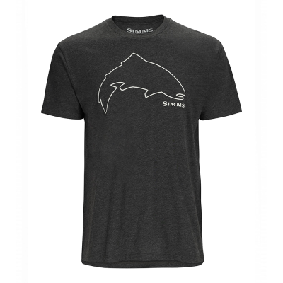Футболка Simms Trout Outline T-Shirt, Charcoal Heather, L
