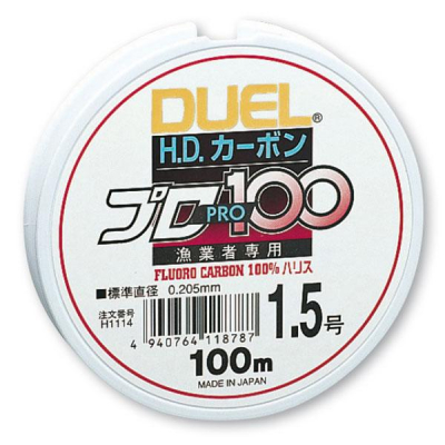 Леска Duel H1203 H.D.CARBON PRO100S FLUORO100%/100m #10.0 16.0Kg (0.52mm)