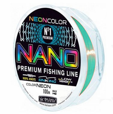 Леска Balsax Nano Neon Turquoise 100 м 0,40 мм