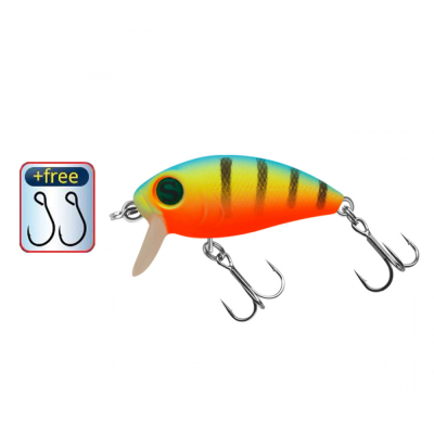Воблер Sprut Rini Crank Major 36F (Floating/36mm/3,5g/0,1-0,3m/FLMBP) + Два одинарных крючка