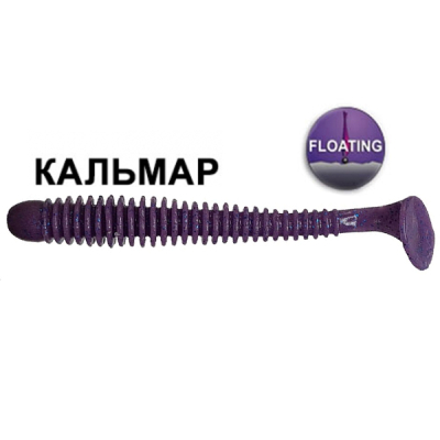 Силиконовая приманка Crazy Fish Vibro Worm 3.4" 12-85-99-6-F кальмар цв. Grape плавающая