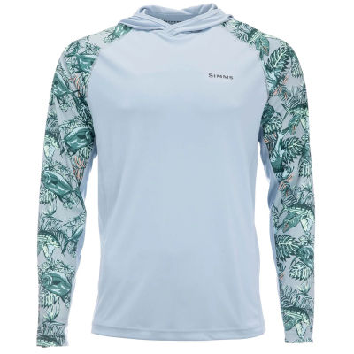 Термофутболка Simms SolarFlex Hoody - Print, Slamdown Steel Blue, M