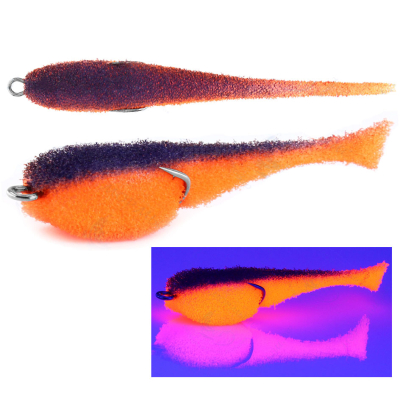 Мормыш Классическая Поролоновая рыбка с поджатым двойником 9 см, цв. 34 - крючок № 2