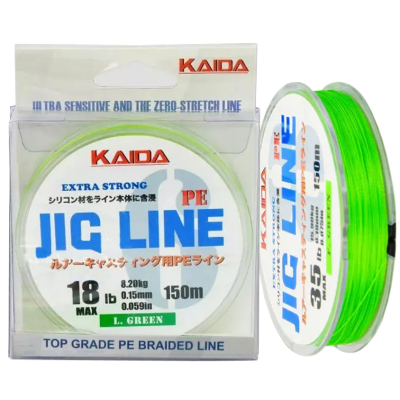 Леска плетёная Kaida Jig Braid Line x6 PMZ-060 зеленая 150м 0,18мм 22LB