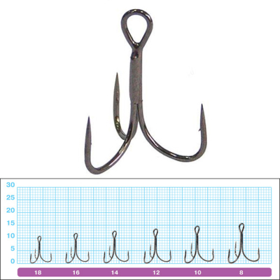 Тройной крючок Owner ST-11 BC №18 8шт