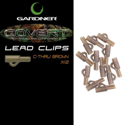Клипса для грузил Gardner Covert Lead Clips C-Thru Brown (12шт) CLCCB