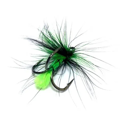 Крючки тройные Sprut ST-36 BC с Мушкой/Color-Black Neon Green(Size #10) (1уп.*3шт)