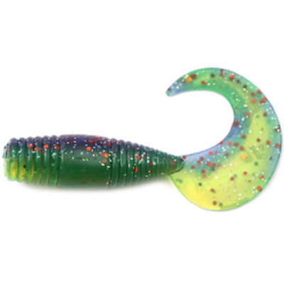 Силиконовая приманка Yaman Spry Tail 2" цвет #15 - Violet Lime (уп. 10 шт.)