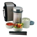Термос для еды с контейнерами Tiger LWU-B200 Warm Silver (цвет серебряный)