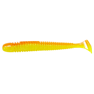 Силиконовая приманка Kaida Salmon 4.2" 11cm 7g Orange/Chartreuse-6tails HT#003