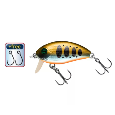Воблер "Sprut" Rini Crank Major 36F (Floating/36mm/3,5g/0,1-0,3m/GDN1) + Два Одинарных Крючка (S-75M)