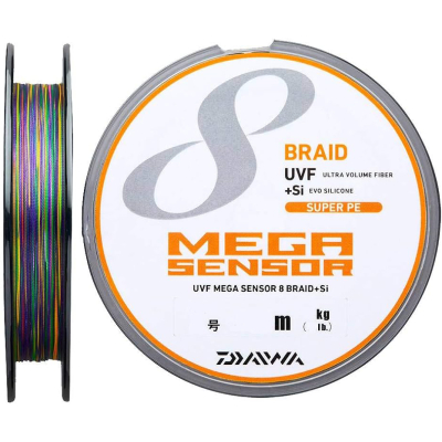 Леска плетеная Daiwa UVF Megasensor X8 Braid 150m цветная #10 56 кг.