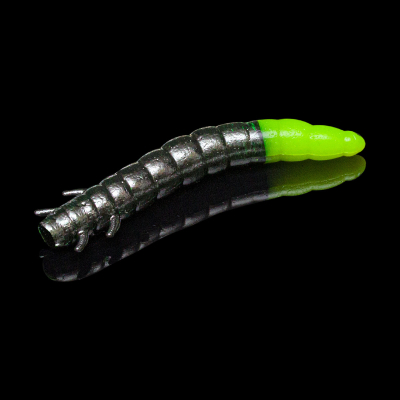 Силиконовая приманка Soorex Pro King Worm 55mm цв. #310 Black/Chartreuse Cheese 7pcs