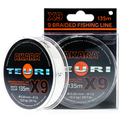 Шнур Akara Teuri X-9 White 135 м 0,10