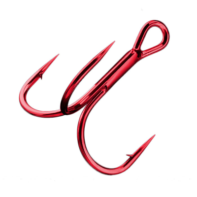 Крючки тройные Sprut Hara ST-36 RD #4 (Treble Round Bend Hook Red) 1упак*7шт