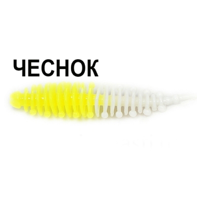 Мягкая приманка Boroda Baits Ayra Double Color цв. Лимон/Белый, аттр. Чеснок, 8 шт./уп.