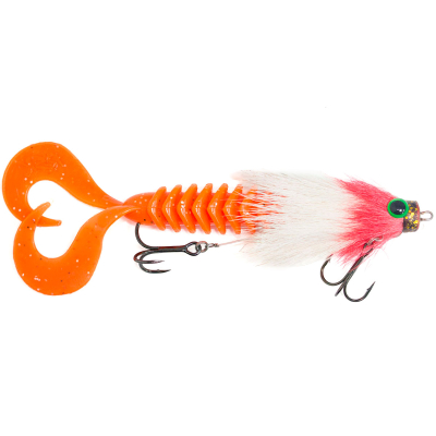 Приманка RSK Fishing MAUS M (диаметр головы 15,5 mm) 18см 45гр, красно-белая голова, хвост оранж.