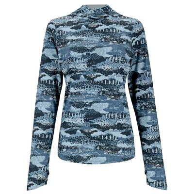 Термофутболка Simms Women's Bugstopper SolarFlex Hoody, Shroud Selvedge, M