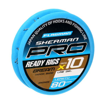 Готовые поводки Flagman Sherman Pro Bream Ready Rig 0,105mm, #14,80cm