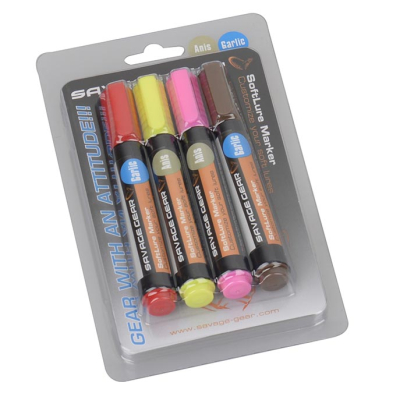 Маркеры Savagear Magic 4pcs (Red, Yellow, Pink, Brown) 48811