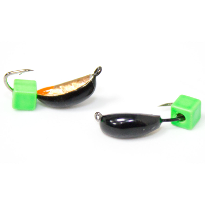 Мормышка Ёлочка №2 (чм)+ куб салат(0,68)