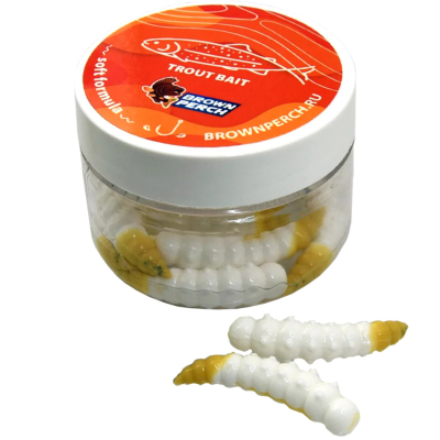 Силиконовая приманка Brown Perch Bark Beetle Larva 34mm цвет FS622