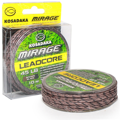 Лидкор Kosadaka Mirage Leadcore 10m корич/черн 45LB (5шт.) LMGLC45BB