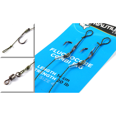 Оснастка волосяная Nautilus Fluorocore Combi Rig 14см 20lb #4