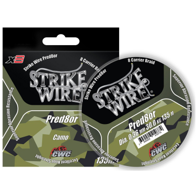 Шнур плетеный 8-жильный CWC Strike Wire Pred8or X8 135m Camo (камуфляж) 0,36mm 30kg