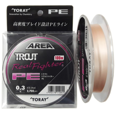 Шнур PE Toray Trout Real Fighter X4 100m #0.4 (3.5kg.) 0,104мм.