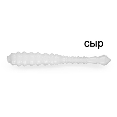 Силиконовая приманка Ojas Bony Leech 55, White (fluo), 12шт/банка, аромат Сыр