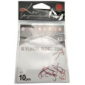 Крючок Koi Ryusen-Ring-2BH, размер 2 (INT), цвет RED (10 шт.)