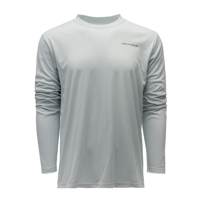 Футболка Grundens Logo Anchor LS Tech Tee, Grey Mist, L