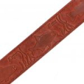 Ремень рыбака. Коньячный (рисунок тиснения Рыбы России, длина 130 см, ширина 4 см)