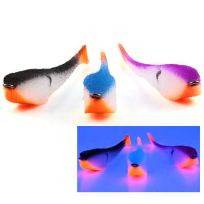 Мормыш Набор Классических Поролоновых рыбок с поджатым двойником №1 (цв. 01,02,03), длина 9 см, 3 шт/упак