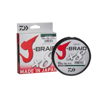 Леска плетеная Daiwa J-Braid X8 0,16мм 300м (зеленая)