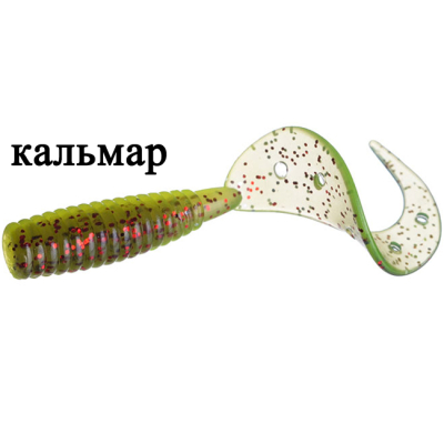 Силиконовая приманка Flagman Cheesy 2.5" цв. green pumpkin/lime 10pc squid