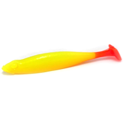 Силиконовая приманка Boroda Baits Anchous 90мм Limited Edition цвет 04 "ЛИМОН/КРАСНЫЙ" (Lemon/Red)