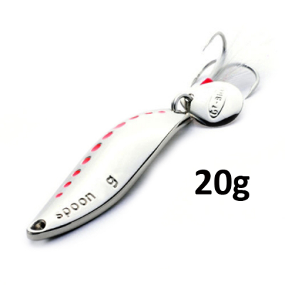 Блесна GT-BIO Leech 20гр, серебро с красным  GT-32T