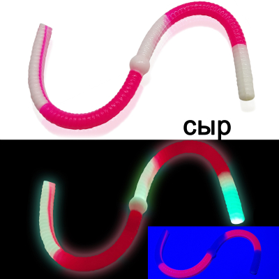 Силиконовая приманка Microfishing Worm Ball 4" - #44 Бело-розовый Сыр