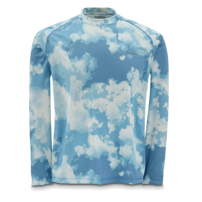 Футболка Simms Solarflex Crewneck Blue Cloud Camo размер L