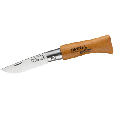 Нож складной Opinel №2 VRN Carbon Tradition (карбоновая сталь, рукоять бук, длина клинка 3,5 см)