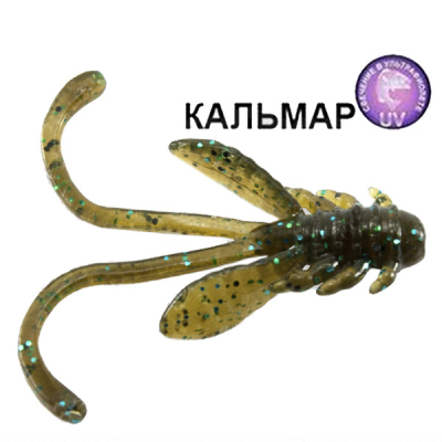 Силиконовая приманка Crazy Fish Allure 1,6" 23-40-42-6 кальмар цв. green pumpkin bl. (зеленая тыква син.)
