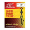 Вертлюги c застежкой Lucky John Barrel Swivel Italian 1 вертл. 005 10шт.