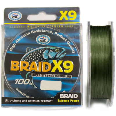 Леска плетёная Grows Culture Braided 9X 100m зелёный # 0.28mm