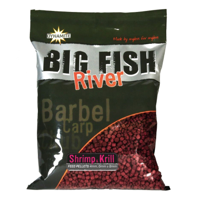 Пеллетс Dynamite Baits Big Fish River Pellets Shrimp & Krill 4/6/8 мм. 1.8кг. (DY1366)
