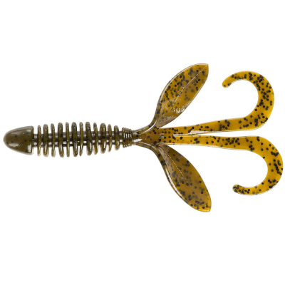 Силиконовая приманка YUM F2 Wooly Hawgtail 4.5" цв. Green Pumpkin